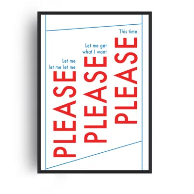 Fanclub Please Please Please Retro Music Song Lyric Christmas Gift Art Print A2 In White