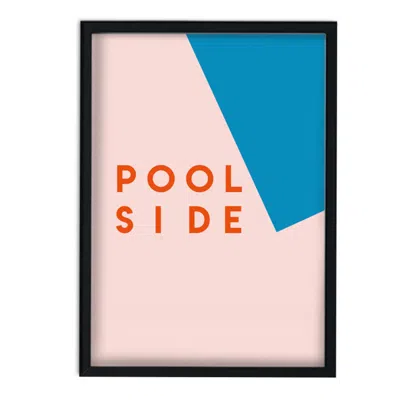 Fanclub Pool Side Retro Abstract Giclée Art Print In Blue/pink/white