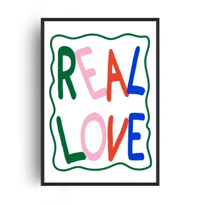 Fanclub Real Love Retro Colourful Playful Song Lyric Music Christmas Art Print In White