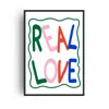 Fanclub Real Love Retro Colourful Playful Song Lyric Music Giclée Art Print A2 In White