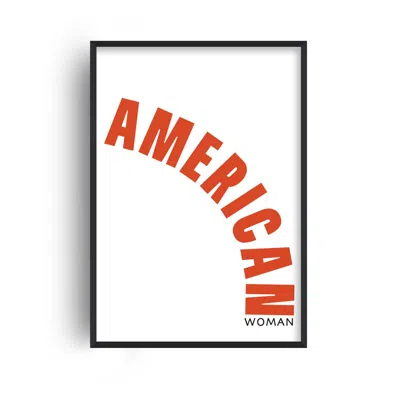 Fanclub Red American Woman Retro Art Print