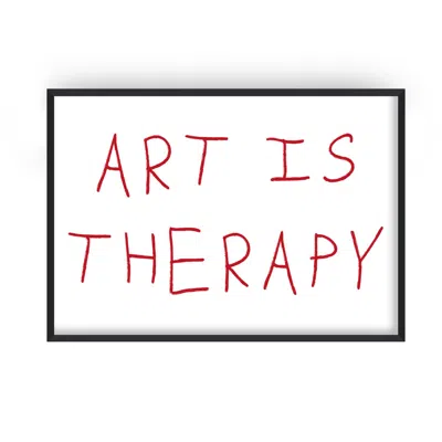 Fanclub Red Art Is Therapy Horizontal Playful Quote Art Print A2