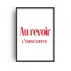 Fanclub Red Au Revoir L'obscurite Goodbye Darkness French Retro Giclée Art Print In Red