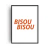 Fanclub Red Bisou Bisou French Retro Giclée Art Print In Red