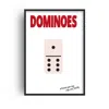 Fanclub Black / Red Dominoes Retro Game Giclée Art Print A2 In Red/black