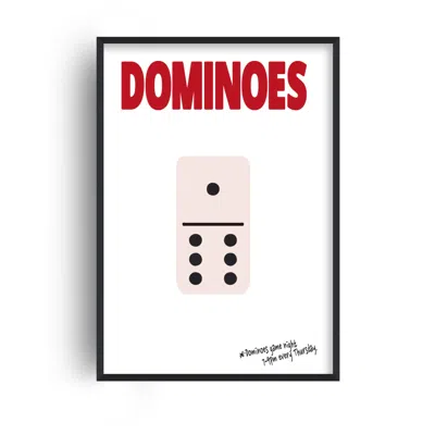 Fanclub Red / Black Dominoes Retro Game Giclée Art Print A3 In Red/black