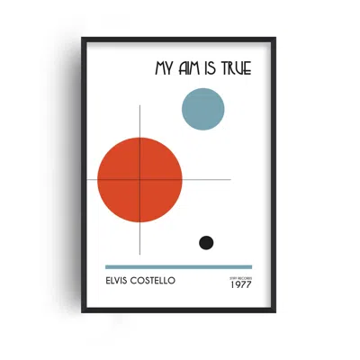 Fanclub Red / Blue / Black My Aim Is True Elvis Costello Inspired Abstract Giclée Art Print A3 In Red/blue/black