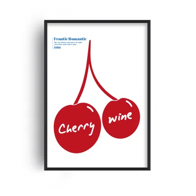 Fanclub Red / Blue Cherry Wine Kitchen Music Inspired Retro Giclée Art Print A2 In Red/blue