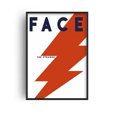 Fanclub Red / Blue / Neutrals Face The Strange David Bowie Inspired Music Song Lyrics Art Print In Red/blue