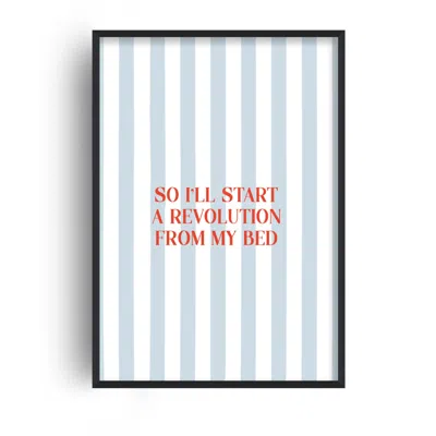 Fanclub Red / Blue Start A Revolution Oasis Retro Music Giclée Art Print A3 In Red/blue
