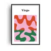 Fanclub Red / Green / Pink Virgo Zodiac Star Sign A2 Art Print