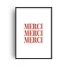 Fanclub Red Merci French Giclée Art Print A2 In Multi