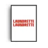 Fanclub Red / Neutrals Laundrette Retro Giclée Art Print In Red