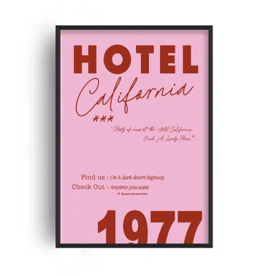 Fanclub Red / Pink Hotel California Retro Music Giclée Art Print A2