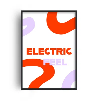 Fanclub Red / Purple Electric Feel Giclée Retro Music Art Print In Multi