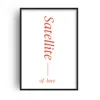 Fanclub Red Satellite Of Love Retro Music Giclée Art Print A2 In Red