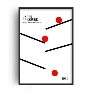 Fanclub Red / White / Black Under Pressure A3 Retro Giclée Art Print In Red/white/black