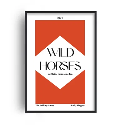 Fanclub Red Wild Horses Rolling Stones Music And Western Art Print