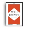 Fanclub Red Wild Horses Rolling Stones Music And Western Art Print A2 In Red