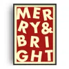 Fanclub Red / Yellow Merry & Bright Christmas Exclusive Art Print In Red