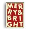 Fanclub Red / Yellow Merry & Bright Christmas Exclusive Art Print A2 In Red