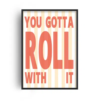 Fanclub Red / Yellow / Orange Roll With It Oasis Retro Music Giclée Art Print A3 In Red/yellow/orange