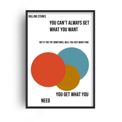 Fanclub Rolling Stones You Can't Always Get What You Want Retro Giclée Art Print In Black/white