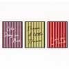 Fanclub Set Of 3 Exclusive Striped Bedroom Sayings Art Print Gift Set In White