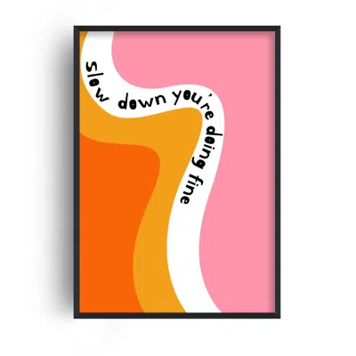 Fanclub Slow Down Abstract Music Giclée Art Print A2 In Green/white