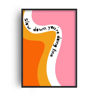 Fanclub Slow Down Abstract Music Giclée Art Print A3 In Green/white