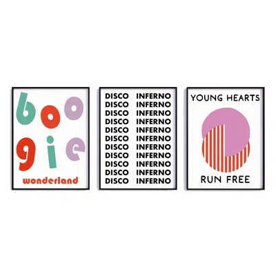 Fanclub The Disco Music Art Print Gift Set A2 In White