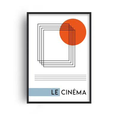 Fanclub White / Black / Blue Le Cinèma French Abstract Giclée Art Print A3 In White/black/blue