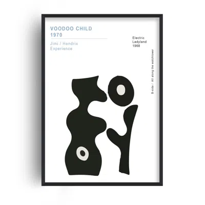 Fanclub White / Black Voodoo Child Jimi Hendrix Abstract Inspired Giclée A2 Art Print In White/black