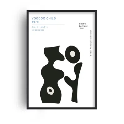 Fanclub White / Black Voodoo Child Jimi Hendrix Abstract Inspired Giclée A3 Art Print In White/black