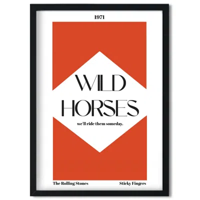 Fanclub Wild Horses Rolling Stones Inspired Retro Giclée Art Print A2 In Orange