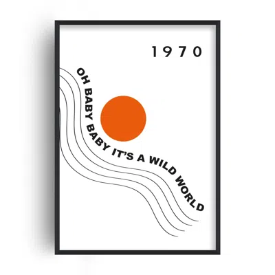 Fanclub Wild World Abstract Music Inspired Retro Art Print A2 In Red