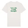 Fanclub Women's Neutrals Yes Sir I Can Boogie Oversized Retro Slogan T-shirt - Vintage White In White