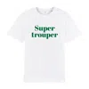 Fanclub Women's White / Green Super Trouper Retro Slogan T-shirt In White/green