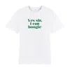 Fanclub Women's Yes Sir I Can Boogie Oversized Retro Slogan T-shirt - White In White