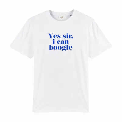 Fanclub Women's Yes Sir I Can Boogie Tee Football Scotland Blue In White