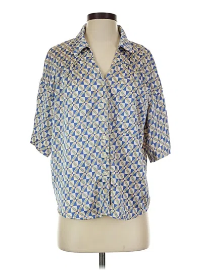 Pre-owned Fanco 3/4 Sleeve Blouse In Blue