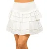 Fanco Embroidered Ruffled Mini Skirt In Off White In White
