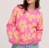 Fanco Everything I Love Flower Sweater In Pink In Pink