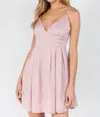 Fanco Flare Cocktail Mini Dress In Pink In Pink