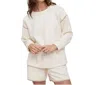 Fanco Oversized Quilted Sweatshirt In Cream In White