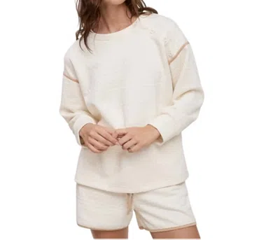 Fanco Oversized Quilted Sweatshirt In Cream In White