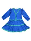Fanco Ric Rack Trim Dress In Blue In Blue