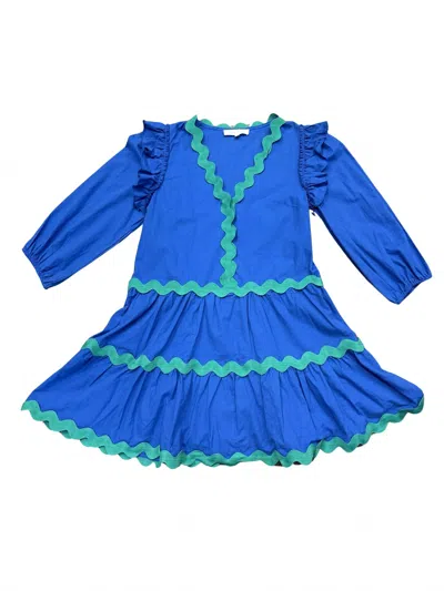 Fanco Ric Rack Trim Dress In Blue