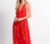 Fanco Women's Floral Print Maxi Dress In Red In Red