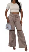 Fancy Dream Usa Women's Zip It Up Sweatpants In Tan In Brown